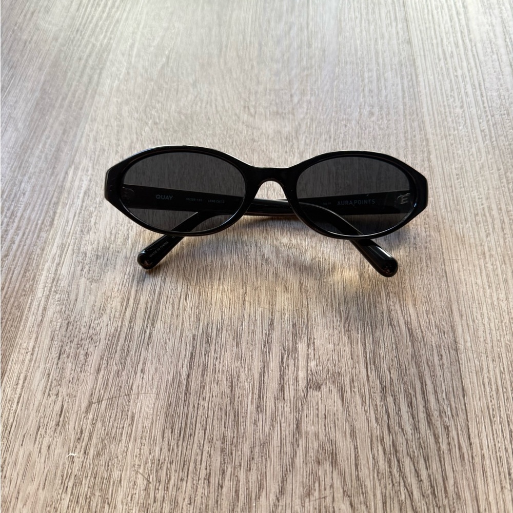 quay australia aura points black small narrow retro 90's sunglasses eyewear NEW